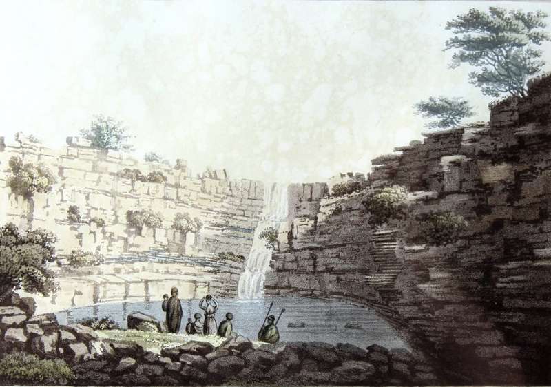 William Burchell - Rock fountain - Hand colored etching - A beauty! - Bid now!