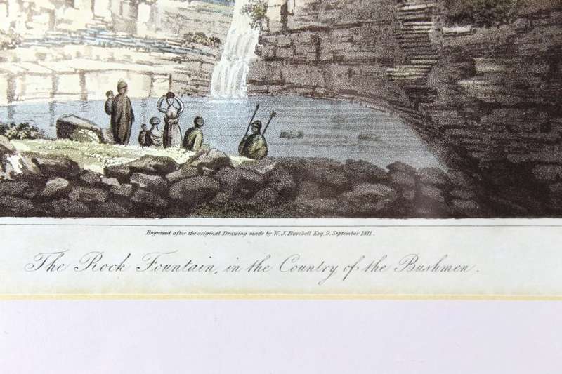 William Burchell - Rock fountain - Hand colored etching - A beauty! - Bid now!