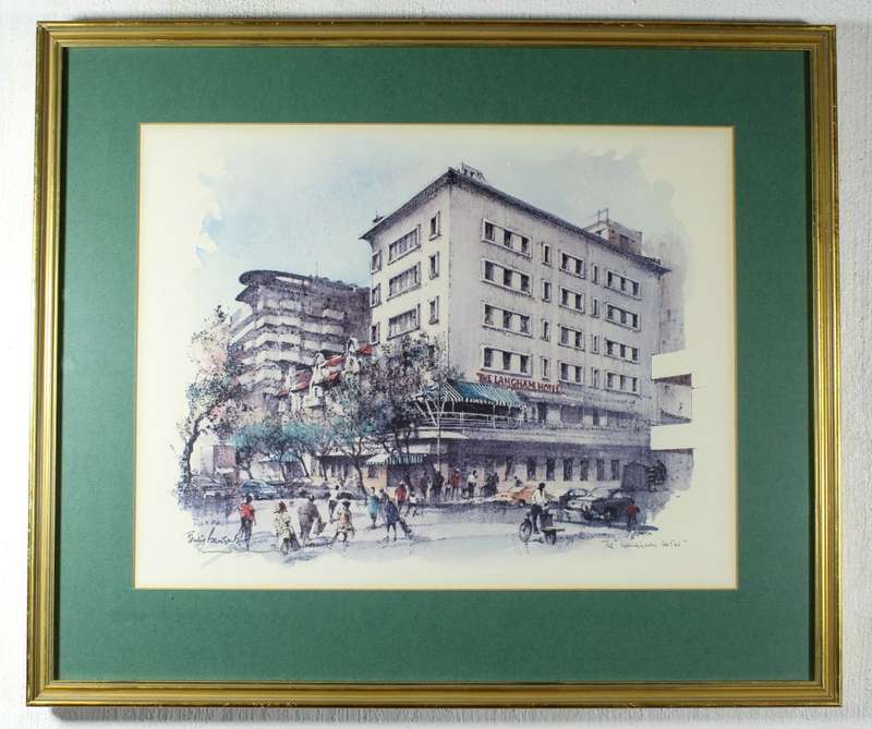 Phillip Bauwcombe - The Langam Hotel - Signed print - A little treasure! Bid now!