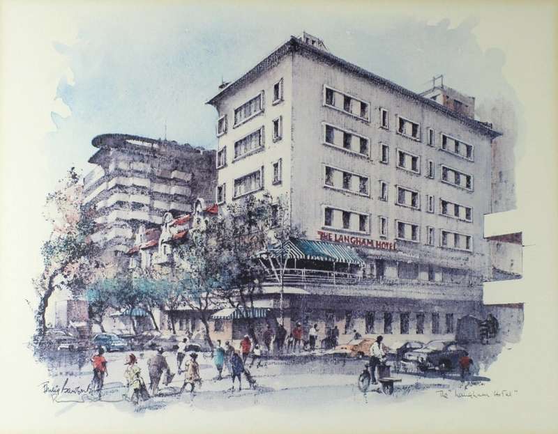 Phillip Bauwcombe - The Langam Hotel - Signed print - A little treasure! Bid now!