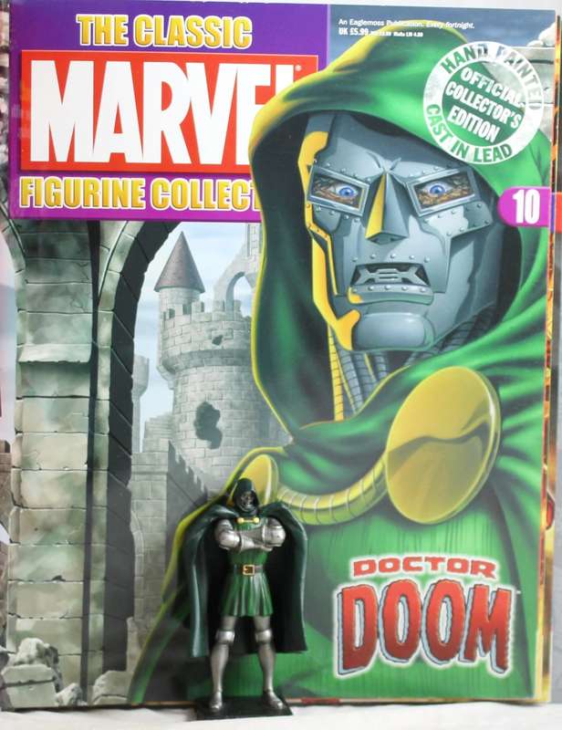 Classic Marvel collection - lead, hand painted figurine with book - Doctor Doom