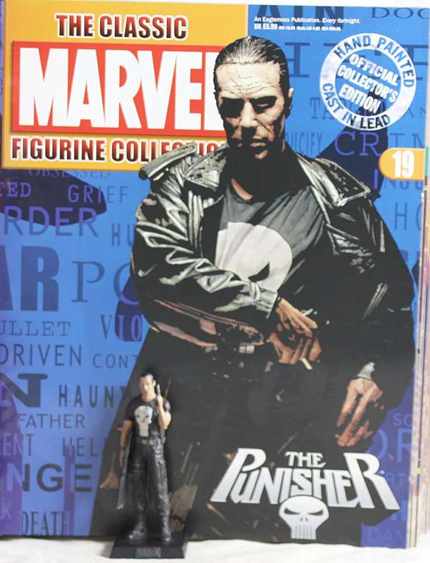 Classic Marvel collection - lead, hand painted figurine with book - the Punisher