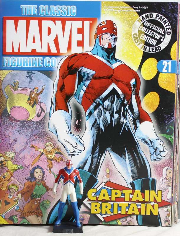 Classic Marvel collection - lead, hand painted figurine with book - Captain Britain