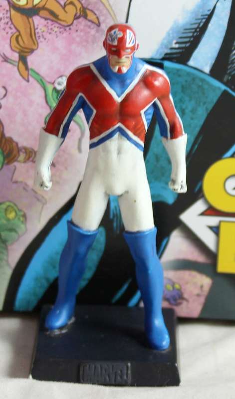 Classic Marvel collection - lead, hand painted figurine with book - Captain Britain