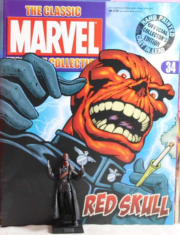 Classic Marvel collection - lead, hand painted figurine with book - Red Skull