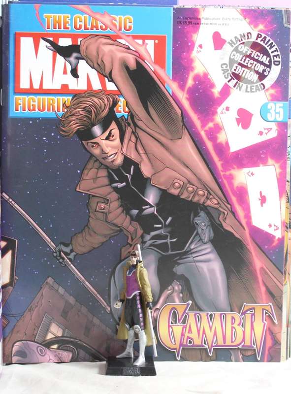 Classic Marvel Collection - Lead, hand painted figurine with book - Gambit - #35