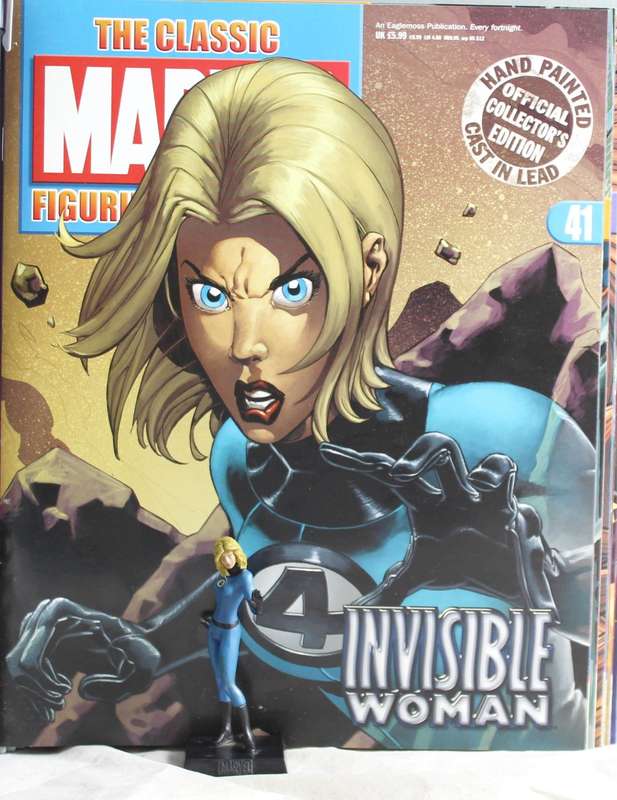 Classic Marvel collection - lead, hand painted figurine with book - Invisible Woman