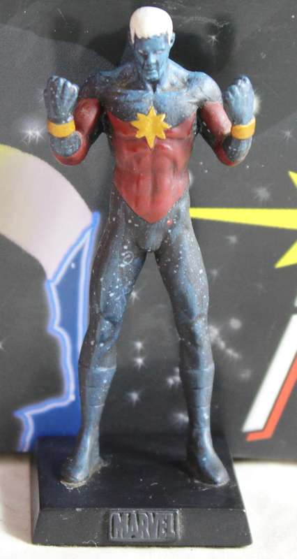 Classic Marvel collection - lead, hand painted figurine with book - Captain Marvel