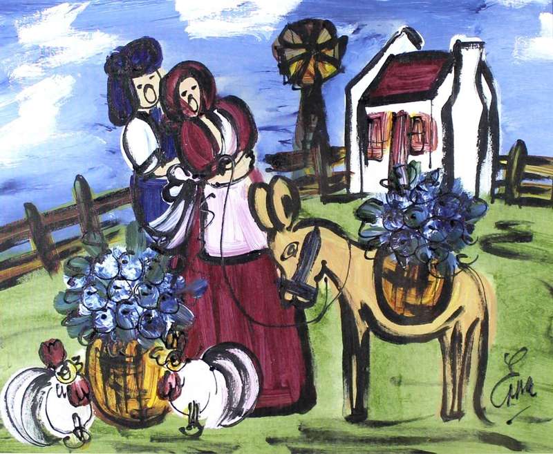 Erna Basson - Figures with donkey`s