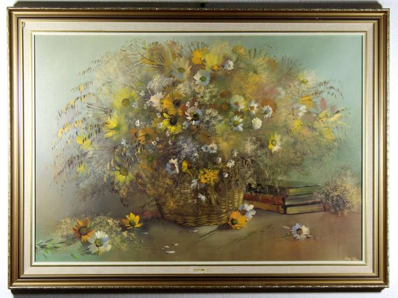James Yates - Still life flowers - Magnificent investment art!! - Bid now!
