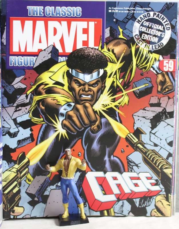Classic Marvel collection - lead, hand painted figurine with book - Luke Cage