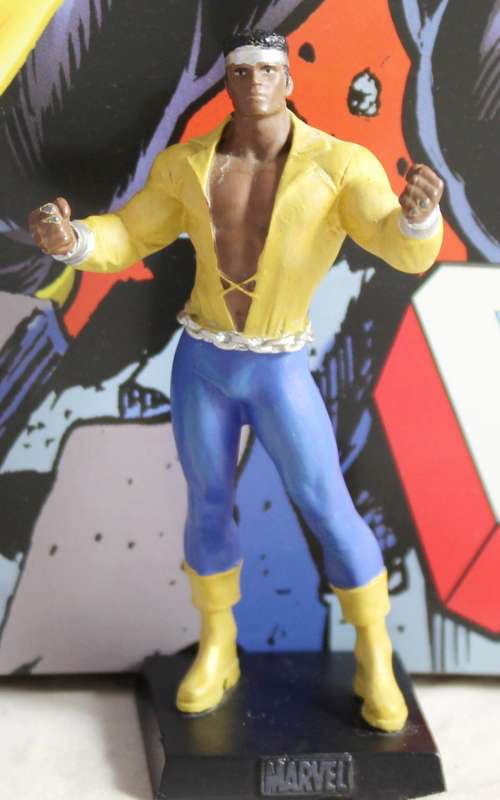 Classic Marvel collection - lead, hand painted figurine with book - Luke Cage