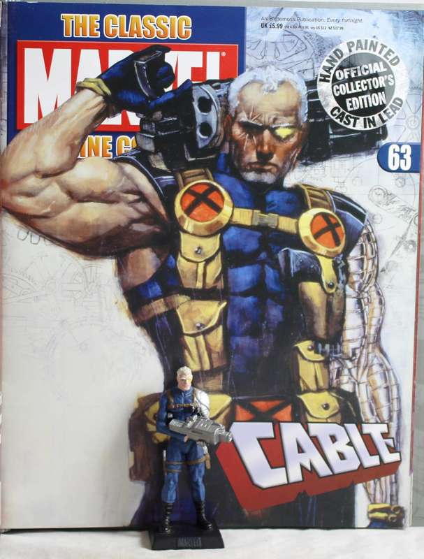 Classic Marvel Collection - Lead, hand painted figurine with book - Cable - #63