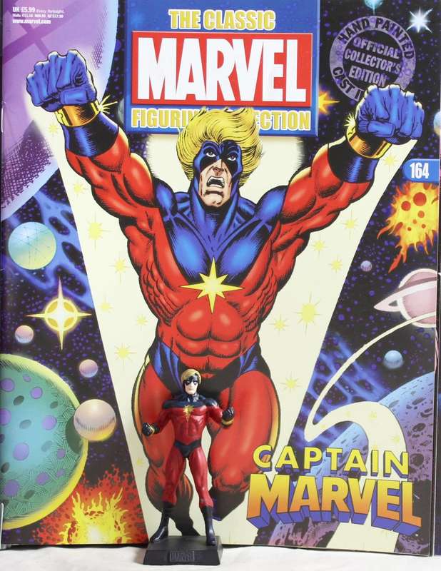 Classic Marvel Collection - Lead, hand painted figurine with book - Captain Marvel (Mar-Vell) - #164
