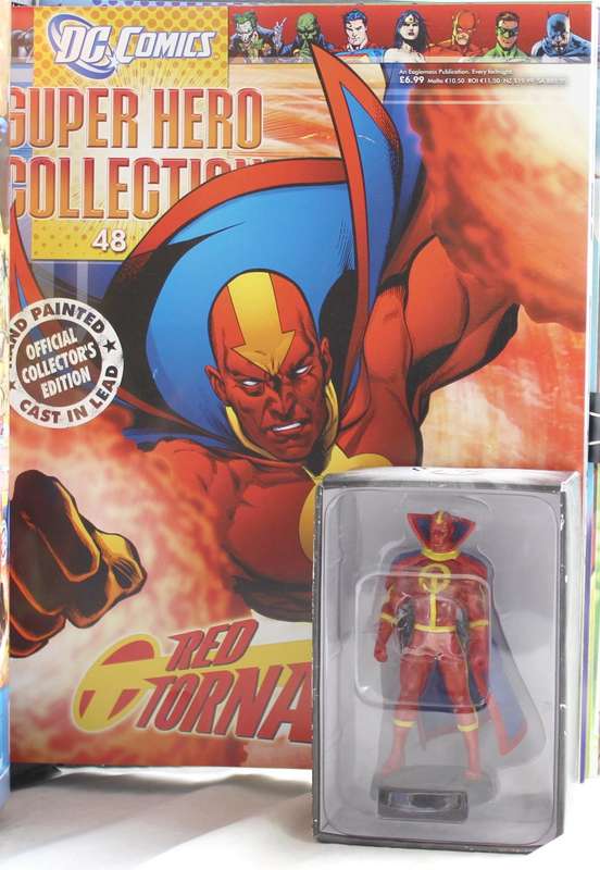 DC comics - lead, hand painted figurine with book - Red Tornado #48