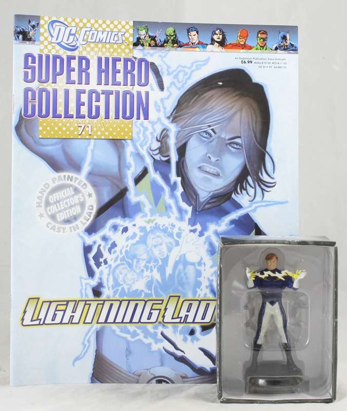 DC comics - lead, hand painted figurine with book - Lightning Lad #71