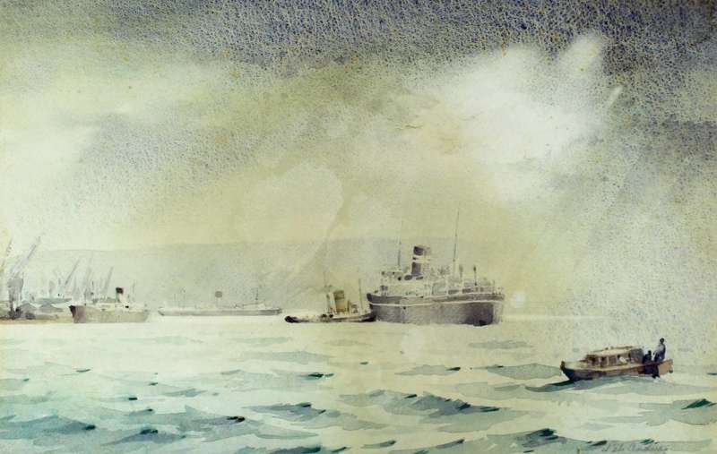 Nils Andersen - The Bluff, Durban harbor - A beautiful painting!! Bid now!! *Free courier!
