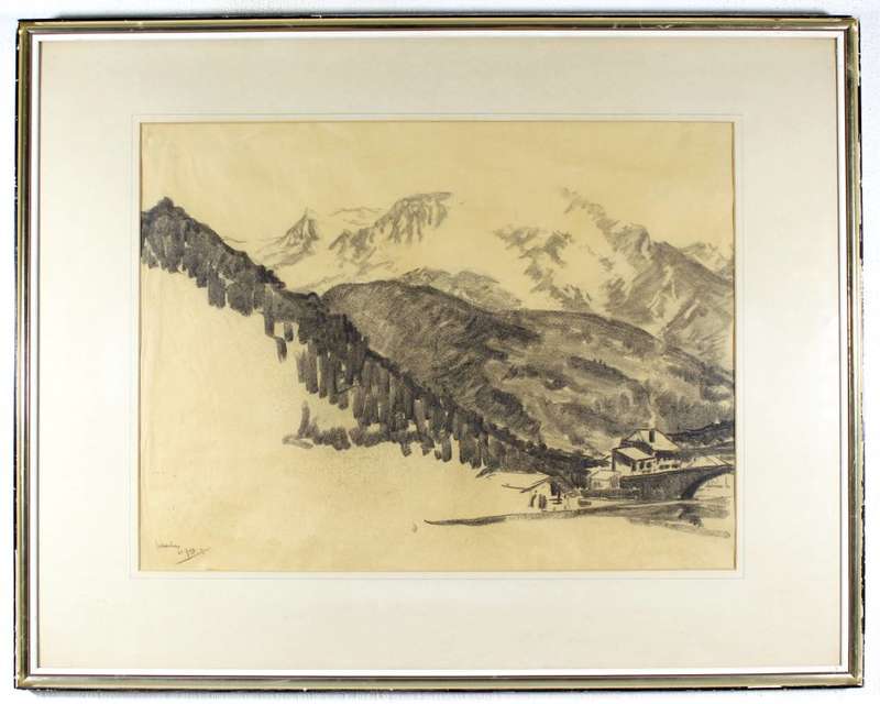 Farmscene in the Alps - Indistinctly signed