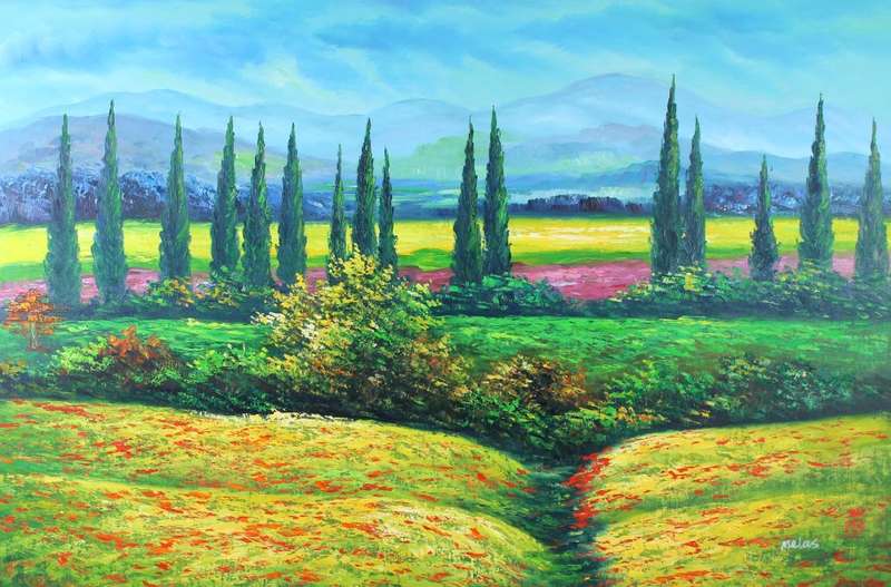 Melag - Colorful landscape with tall trees