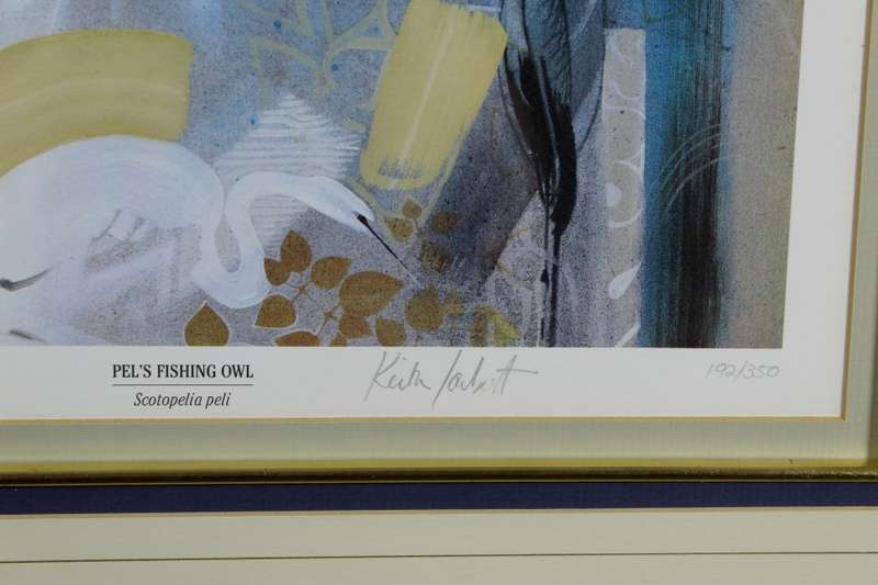 Keith Joubert - Limited edition lithoprint -  Pel`s Fishing Owl