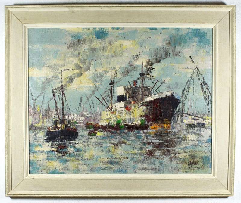 AH Recis - Boats in the harbour