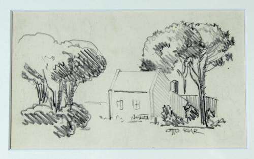 Otto Klar - Trees with cottage - Beautiful!! - Bid now!