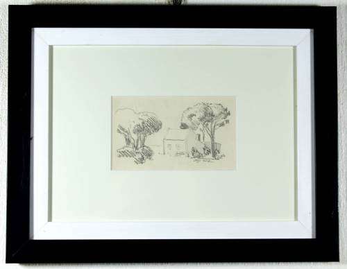 Otto Klar - Trees with cottage - Beautiful!! - Bid now!