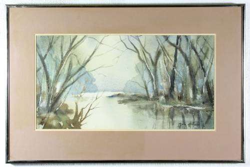 Mary Hulme - Estuary with tall trees