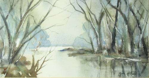 Mary Hulme - Estuary with tall trees