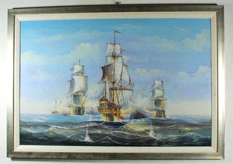 JH Rust - Battle scene at sea