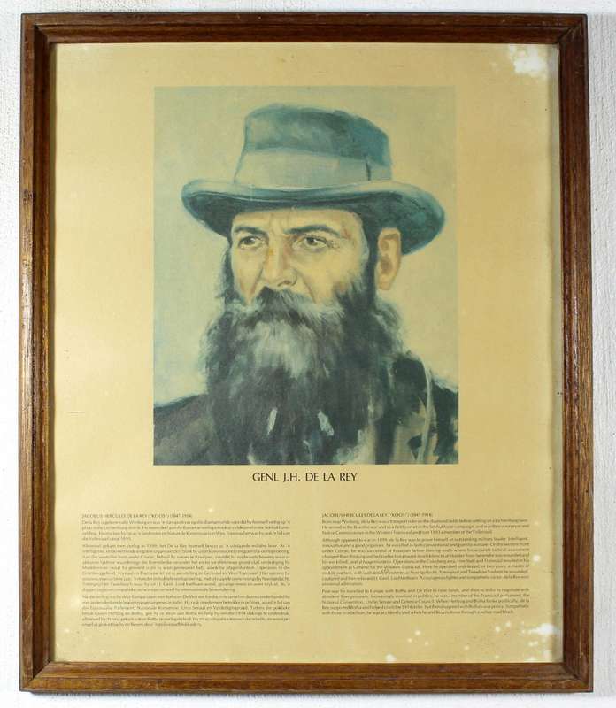 Vintage Anglo-Boer War print - General JH de la Rey - A must have for the collector! Bid now!!