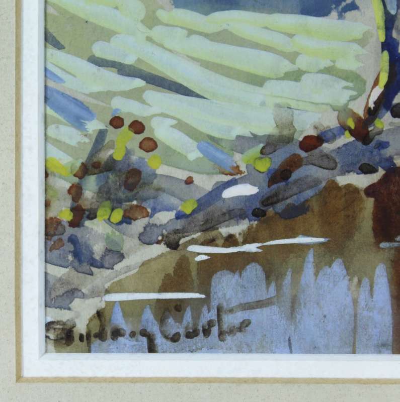 Sydney Carter - Bluegum trees - A stunning gouache painting! Invest now!!