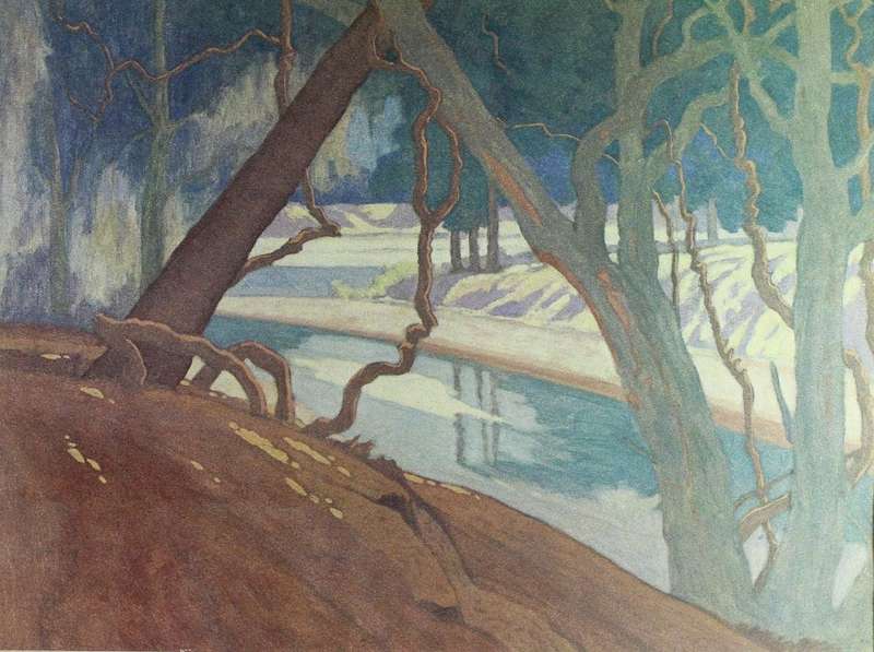 Pierneef - Trees at the river