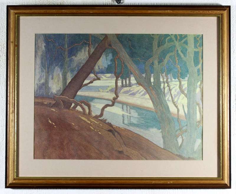 Pierneef - Trees at the river