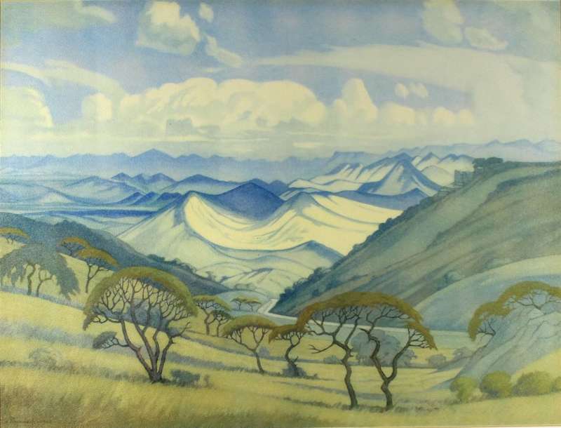Pierneef - Valley landscape - Iconic scene - A beautiful print!! Bid now!