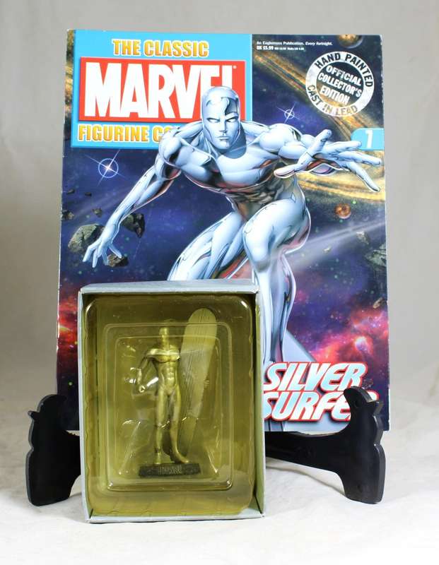 Classic Marvel Collection - Lead, Hand Painted Figurine with Book - Silver Surfer - #7 - Bid Now!
