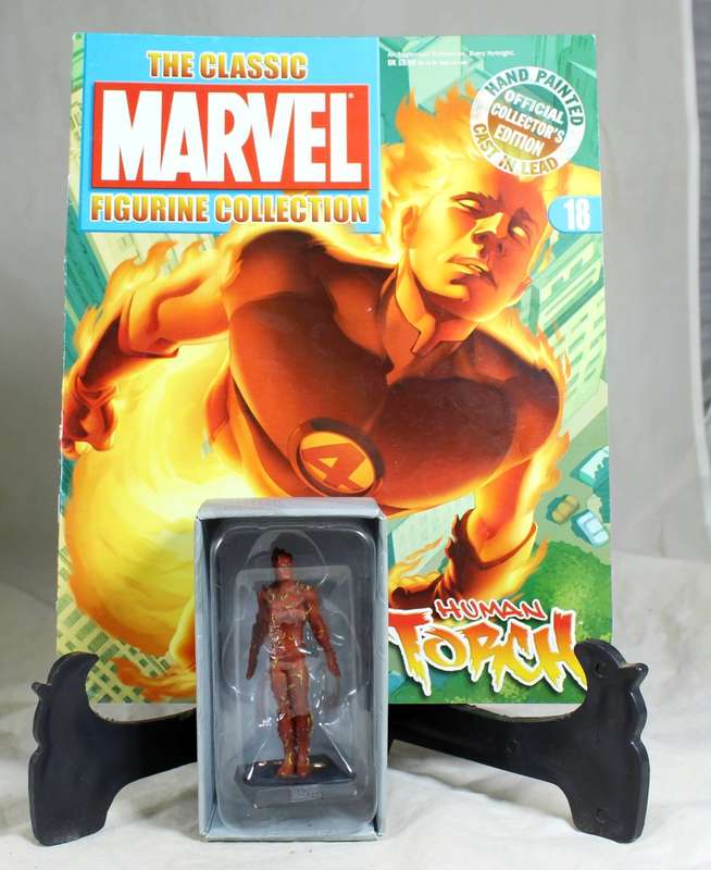 Marvel collection - lead, hand painted action figure with book - Human Torch
