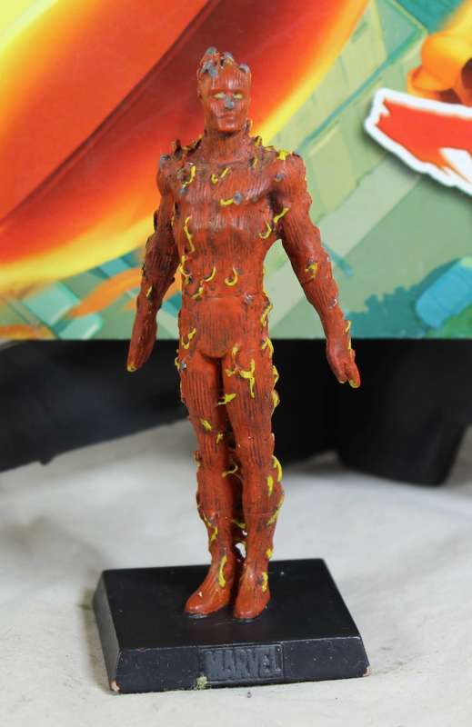 Marvel collection - lead, hand painted action figure with book - Human Torch