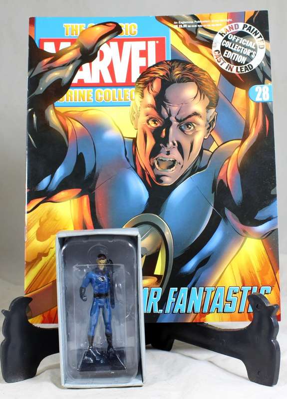 Classic Marvel Collection - Lead, Hand Painted Figurine with Book - Mr Fantastic - #28 - Bid Now!