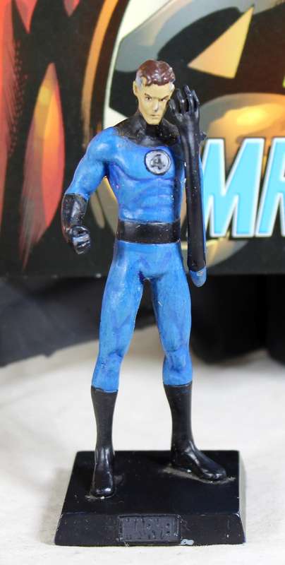 Classic Marvel Collection - Lead, Hand Painted Figurine with Book - Mr Fantastic - #28 - Bid Now!