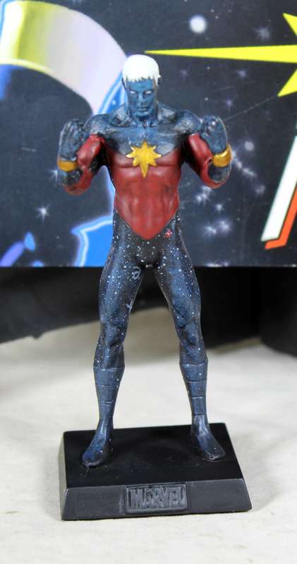 Classic Marvel collection - lead, hand painted figurine with book - Captain Marvel