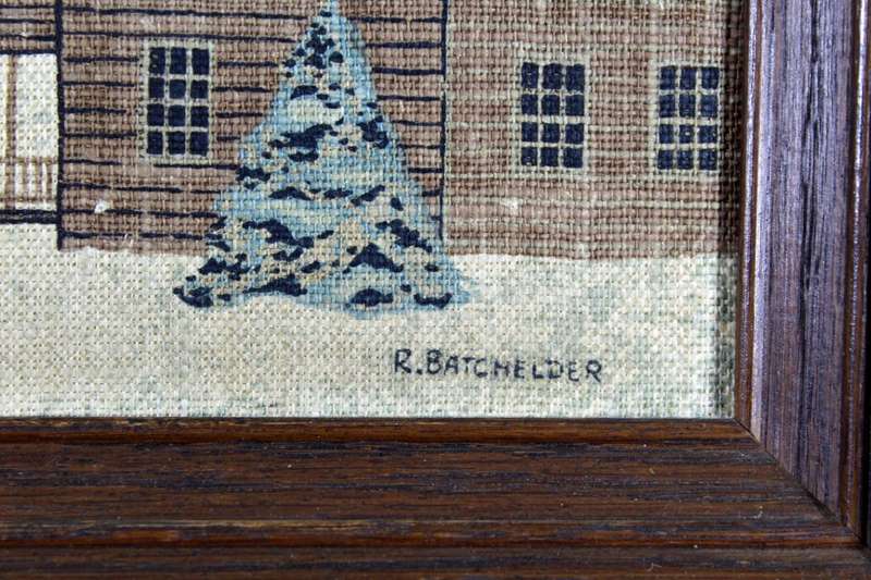 R Batchelder - Snow scene with water mill