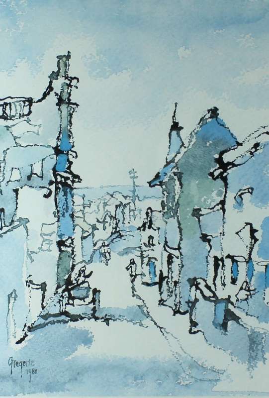 Gregoire Boonzaier - Cape Town street scene - A beautiful limited edition print! - Bid now!