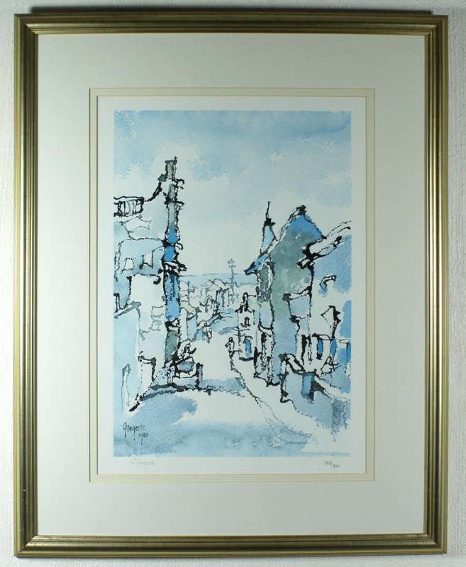Gregoire Boonzaier - Cape Town street scene - A beautiful limited edition print! - Bid now!