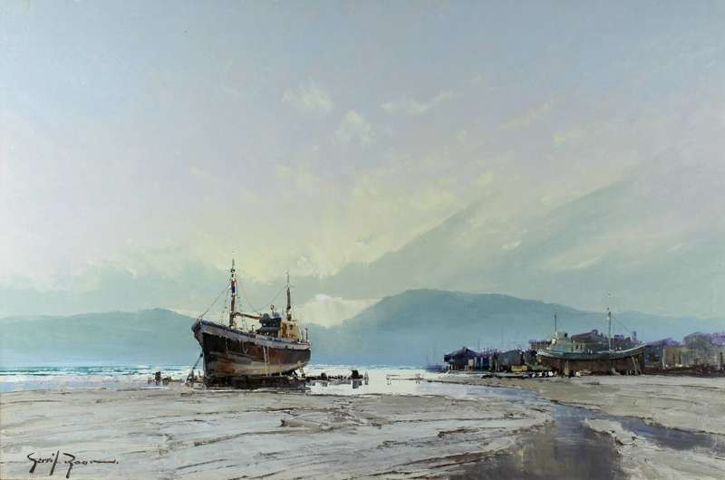 Gerrit Roon - Fishing boat beached - Investment art at its finest! - Bid now!! Free courier!