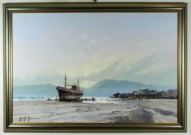 Gerrit Roon - Fishing boat beached - Investment art at its finest! - Bid now!! Free courier!