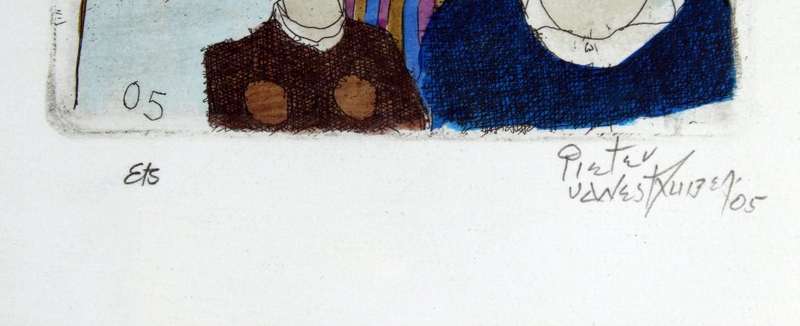 Pieter van der Westhuizen - Trio at the cross - A beautiful etching! Bid now!