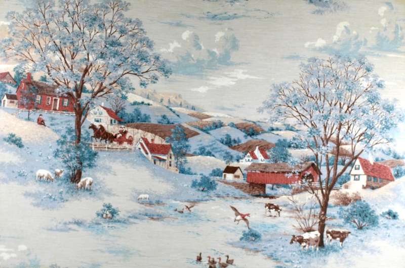 Murial scene -  Very old print on material