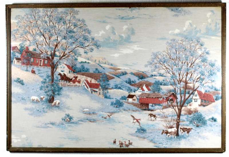 Murial scene -  Very old print on material