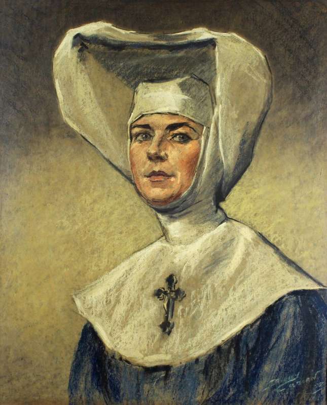 Stanley Colborn - Portrait of a nun - Magnificent art! - Bid now!